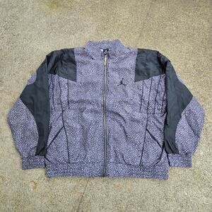 Vtg Y2k JORDAN BRAND Jumpman Cement Elephant Print Zip Up Windbreaker Jacket XXL